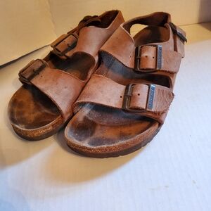Birkenstock Milano  Leather Sandals Flats shoes sz 38